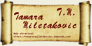 Tamara Miletaković vizit kartica